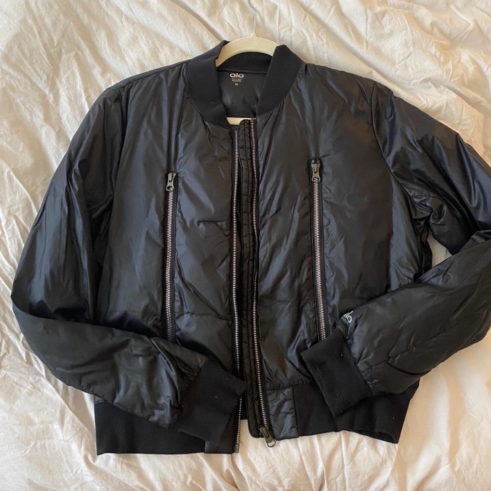 Alo puffer bomber jacket
